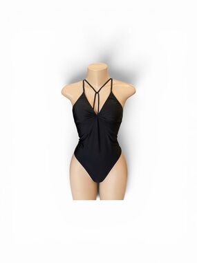 Black Strappy One-Piece Swimsuit